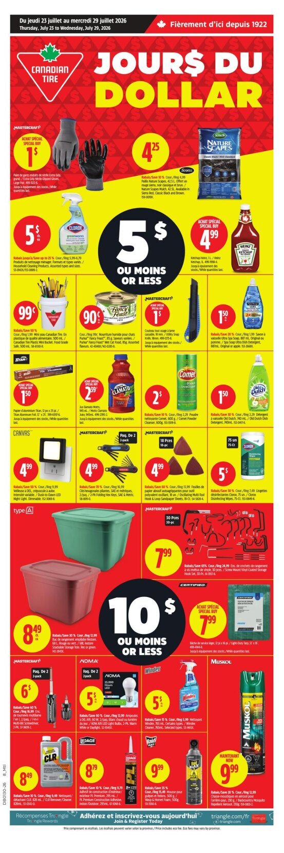 Circulaire Canadian Tire Du 23 Au 29 Juillet 2026 - Page 1