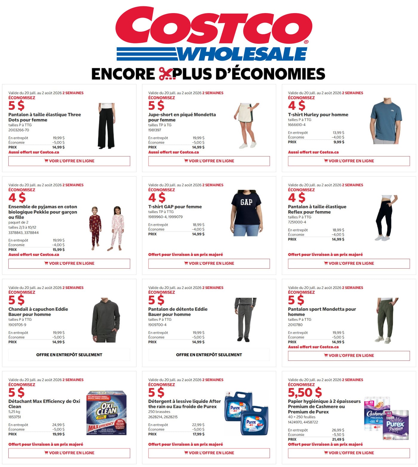 Circulaire Costco Du 20 Juillet Au 2 Août 2026