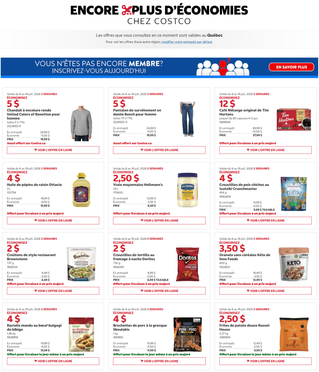 Circulaire Costco Du 6 Juillet Au 2 Août 2026